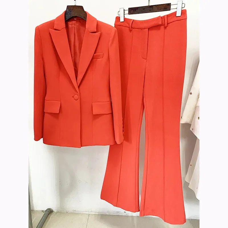 Trend4us Women's Chic Blazer Pants Suit