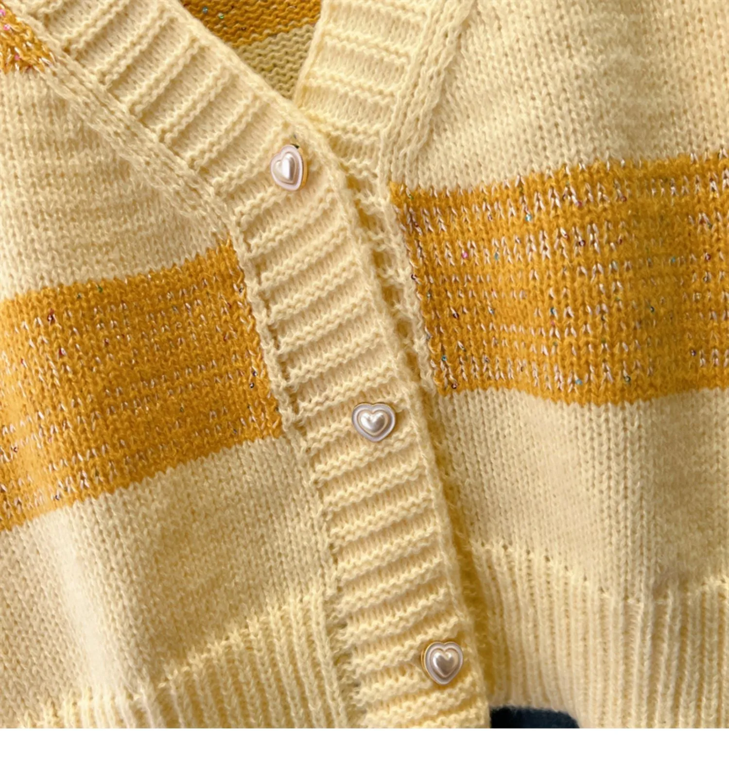 V-neck Candy Color Striped Soft Sweater