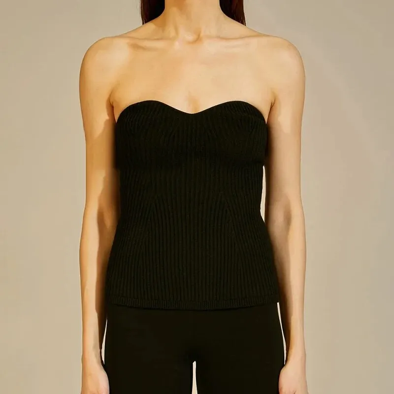 White Knitting Tank Tops For Women Slash Neck Sleeveless Slim Solid Vests Female Summer Fashionable Clothing