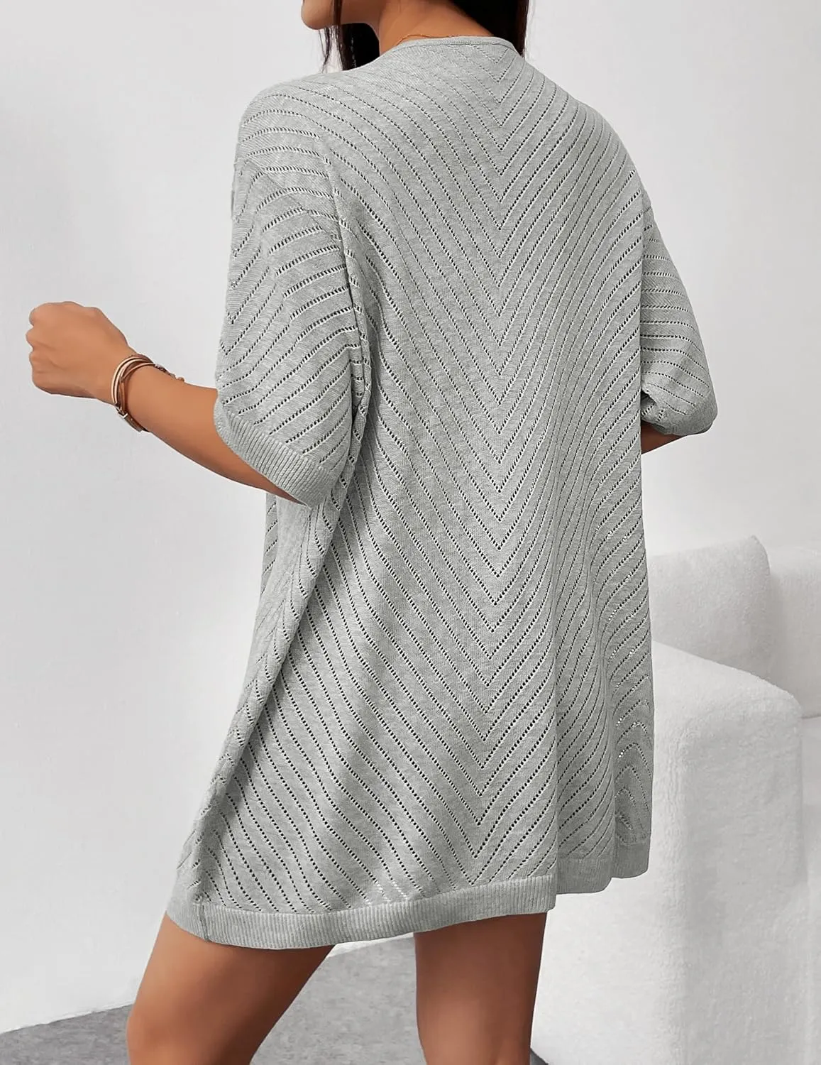 Zeagoo Short Sleeve Crochet Kimonos Open Front Cover Ups