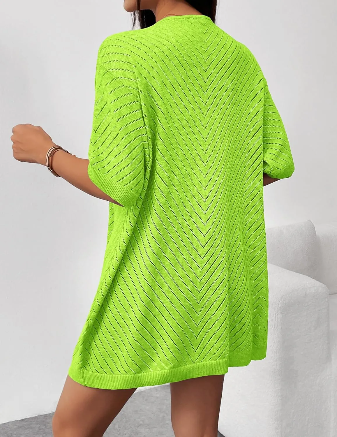 Zeagoo Short Sleeve Crochet Kimonos Open Front Cover Ups